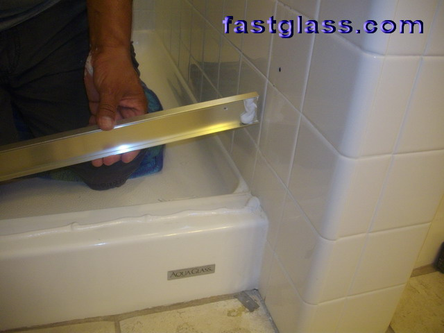Leaky Shower Rescue Basically Fiberglass Shower Pans Are Narrow And Difficult To Hold Water Without A Frame So Your Looking At Brushed Nickel Bottom Dam By Simply Brilliant